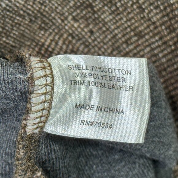 Orvis Simoom Quarter 1/4 Zip Sweatshirt Mens M Brown Leather Elbow Mock Neck - Picture 11 of 12